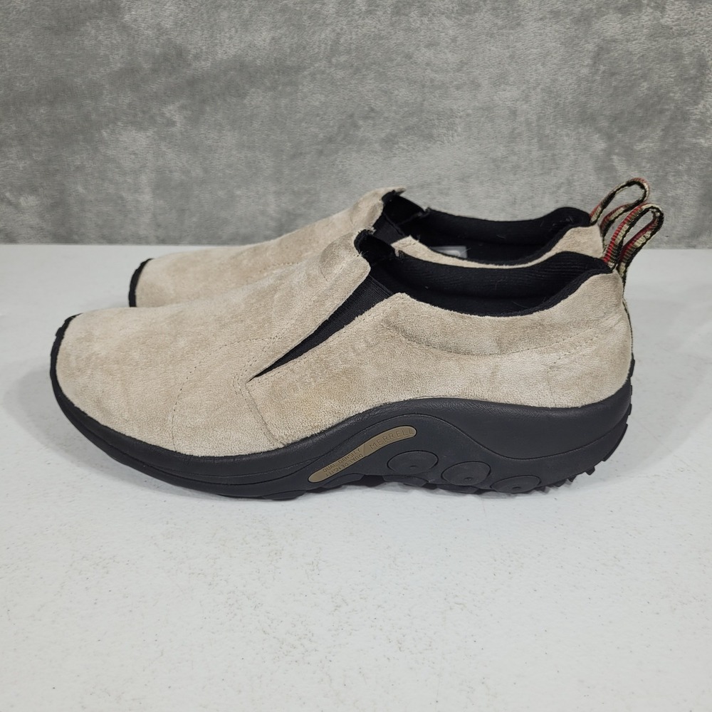 Merrell Jungle Moc Mens 10.5 Taupe Suede Slip On Comfort Shoes J60801